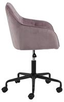 Bendt Bureaustoel 'Loren' Velvet, kleur Dusty Rose - thumbnail