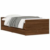Bedframe met lades bruin eikenkleur 75x190 cm Small Single - thumbnail