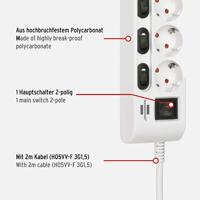 Brennenstuhl stekkerdoos | 6-voudig | met 2 meter kabel | wit - 1153110126 - thumbnail