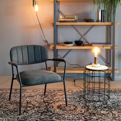 ZILT Fauteuil 'Kolten' met armleuning, kleur Zwart/Donkergrijs ZILT Fauteuil 'Kolten' met armleuning, kleur Zwart/Donkergrijs