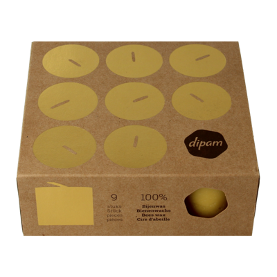 Sfeerlichtjes bijenwas in doosje 9 Stuks