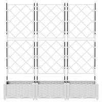 Tuin Bloempot 3 pcs Wit 120 x 40 x 125,5 cm Staal - thumbnail