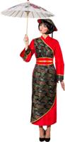 Klassieke Chinese Jurk Met Riem Rood - thumbnail