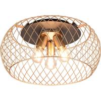 LED Plafondlamp Mat Zwart/Goud - 3-lichts E27 Fitting - Aluminium - thumbnail