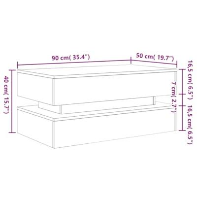 Salontafel met LED-verlichting 90x50x40 cm oud houtkleurig Salontafel met LED-verlichting 90x50x40 cm oud houtkleurig