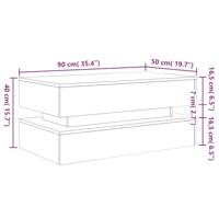 Salontafel met LED-verlichting 90x50x40 cm oud houtkleurig - thumbnail