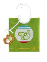 De Witte Lietaer slabbetje Monkey junior 32 x 40 cm katoen - thumbnail