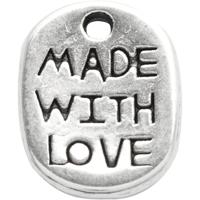 Creativ Company Sieraden hanger, l: 12 mm, b: 8 mm, gatgrootte 1 mm, verzilverd, 10 stuk/ 1 doos - thumbnail