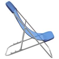 Strandstoelen 2 st textileen en gepoedercoat staal blauw - thumbnail