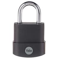YALE Veiligheidshangslot van gelamineerd staal, 45 mm thermoplastische bescherming, beugel van borium, 3 sleutels - thumbnail
