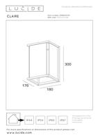 Lucide CLAIRE - Wandlamp Binnen/Buiten - 1xE27 - IP54 - Wit - thumbnail