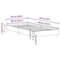 Bedframe zonder matras 90x190 cm spaanplaat gerookt eiken - thumbnail