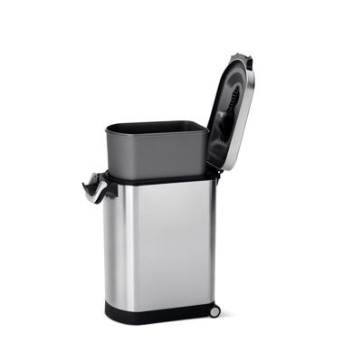 simplehuman CW1886 30L 15KG grote huisdier hond droog voedsel opslag container bak, deksel gemonteerde maatschep, luchtdichte afdichting, huisdierbestendig slot, verwijderbare BPA-vrije binnenemmer,