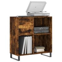 Platenkast 84,5x38x89 cm bewerkt hout gerookt eikenkleurig - thumbnail