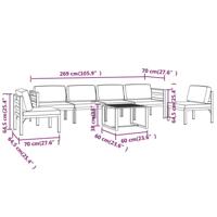 7-delige Loungeset met kussens aluminium antracietkleurig - thumbnail