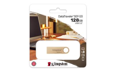 USB stick Kingston DataTraveler SE9 G3 USB 3.2 128 GB Gouden - thumbnail