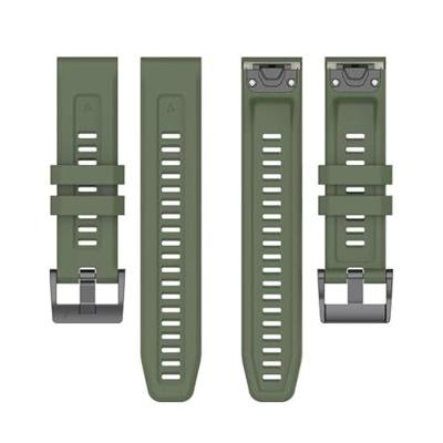 By Qubix - Siliconen sportbandje - Leger groen - Compatible met Garmin Fenix 8-51mm - Compatible Garmin bandje