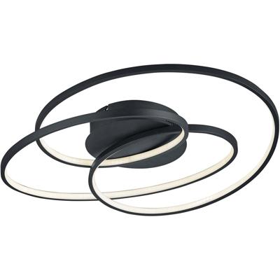 Mat Zwarte LED Plafondlamp 38W - Dimbaar Warm Wit 3000K - Rond Aluminium