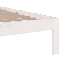 Bedframe massief hout wit 150x200 cm - thumbnail