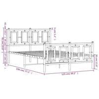 Bedframe met hoofd- en voeteneinde metaal zwart 120x190 cm - thumbnail
