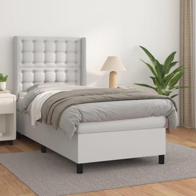 Boxspring met matras kunstleer wit 100x200 cm