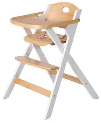 Seggiolone pieghevole - ROBA - FOLD UP SMART - Vassoio portapasti + cintura di sicurezza - Legno / Bianco