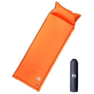 VidaXL Kampeermatras met kussen zelfopblazend 1-persoons oranje