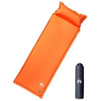 VidaXL Kampeermatras met kussen zelfopblazend 1-persoons oranje - thumbnail