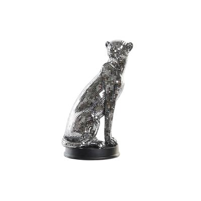 Decoratieve figuren DKD Home Decor 19,5 x 16 x 31,5 cm Spiegel Zilverkleurig Luipaard Modern