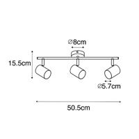 QAZQA Moderne plafondlamp staal 3-lichts verstelbaar - Jeana - thumbnail