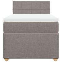 Boxspring met matras stof taupe 90x200 cm - thumbnail