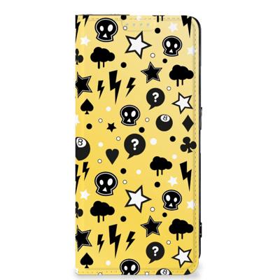 Mobiel BookCase OPPO Reno8 Pro Punk Geel Mobiel BookCase OPPO Reno8 Pro Punk Geel