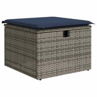 5-delige Loungeset met kussens poly rattan grijs - thumbnail