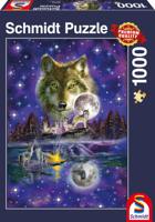 Wolf in het Maanlicht Puzzel 1000 Stukjes - thumbnail