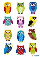 Etiket herma 3224 uilen glitterfolie | 10 stuks - thumbnail