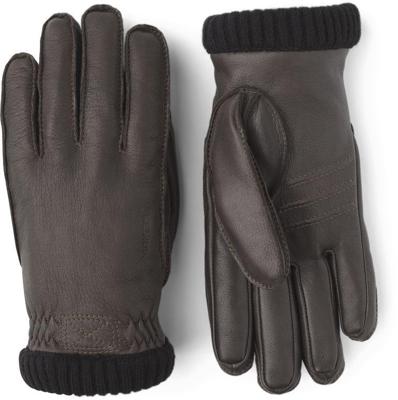 Hestra Deerskin Primaloft Rib Handschoen Heren Dark Brown 8
