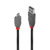 LINDY USB-kabel USB 2.0 USB-A stekker, USB-micro-B stekker 0.20 m Zwart, Grijs 36730 - thumbnail