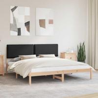 Bedframe met Gevoerd Hoofdgedeelte Zwart 200 x 200 cm - thumbnail