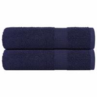 VidaXL Badhanddoeken 2 st 100x150 cm 360 g/m² 100% katoen marineblauw - thumbnail