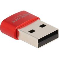 Delock 60050 USB 2.0 Adapter USB Type-A male naar USB Type-C female rood - thumbnail