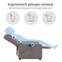 Sta-op-massagestoel elektrisch verstelbaar stof taupe - thumbnail