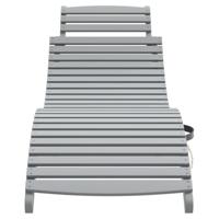 Ligbedden 2 st 184x55x64 cm massief acaciahout grijs - thumbnail