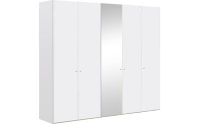 Goossens Kledingkast Easy Storage Ddk, Kledingkast 253 cm breed, 220 cm hoog, 4x draaideur en 1x spiegel draaideur midden Goossens Kledingkast Easy Storage Ddk, Kledingkast 253 cm breed, 220 cm hoog, 4x draaideur en 1x spiegel draaideur midden
