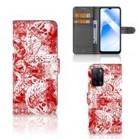 Telefoonhoesje met Naam OPPO A16/A16s/A54s Angel Skull Rood - thumbnail