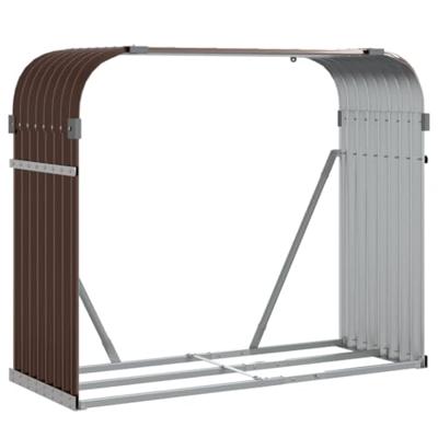 VidaXL Haardhoutopslag 120x45x100 cm gegalvaniseerd staal bruin VidaXL Haardhoutopslag 120x45x100 cm gegalvaniseerd staal bruin