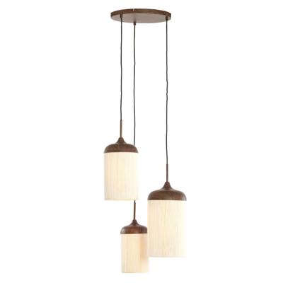 Light & Living 3-lichts hanglampDanialo walnoot bruin met touw - 2992283