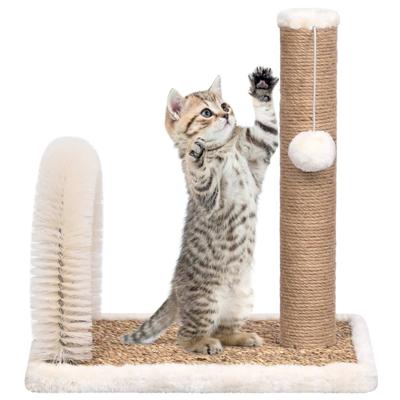VidaXL Kattenkrabpaal met borstelboog en krabpaal