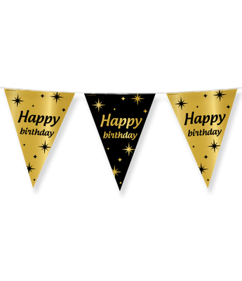 Classy Party vlag folie - Happy Birthday
