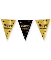 Classy Party vlag folie - Happy Birthday - thumbnail