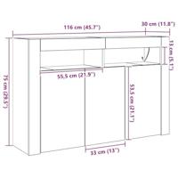 Dressoir artisanaal eikenkleurig 116 x 30 x 75 cm Bewerkt hout - thumbnail